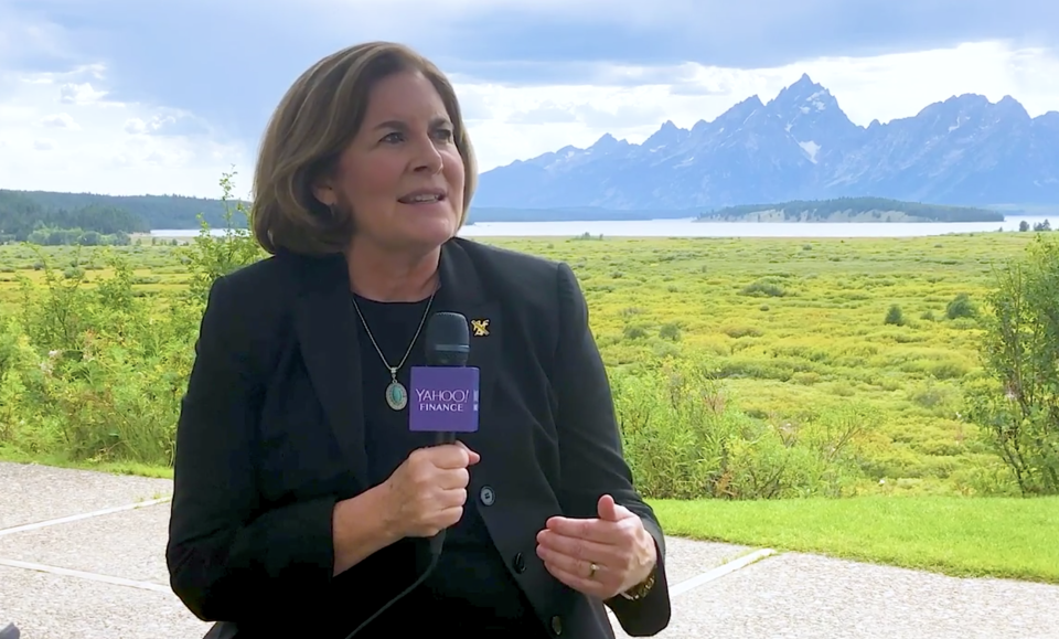 Kansas City Fed President Esther George speaks from Jackson Hole.