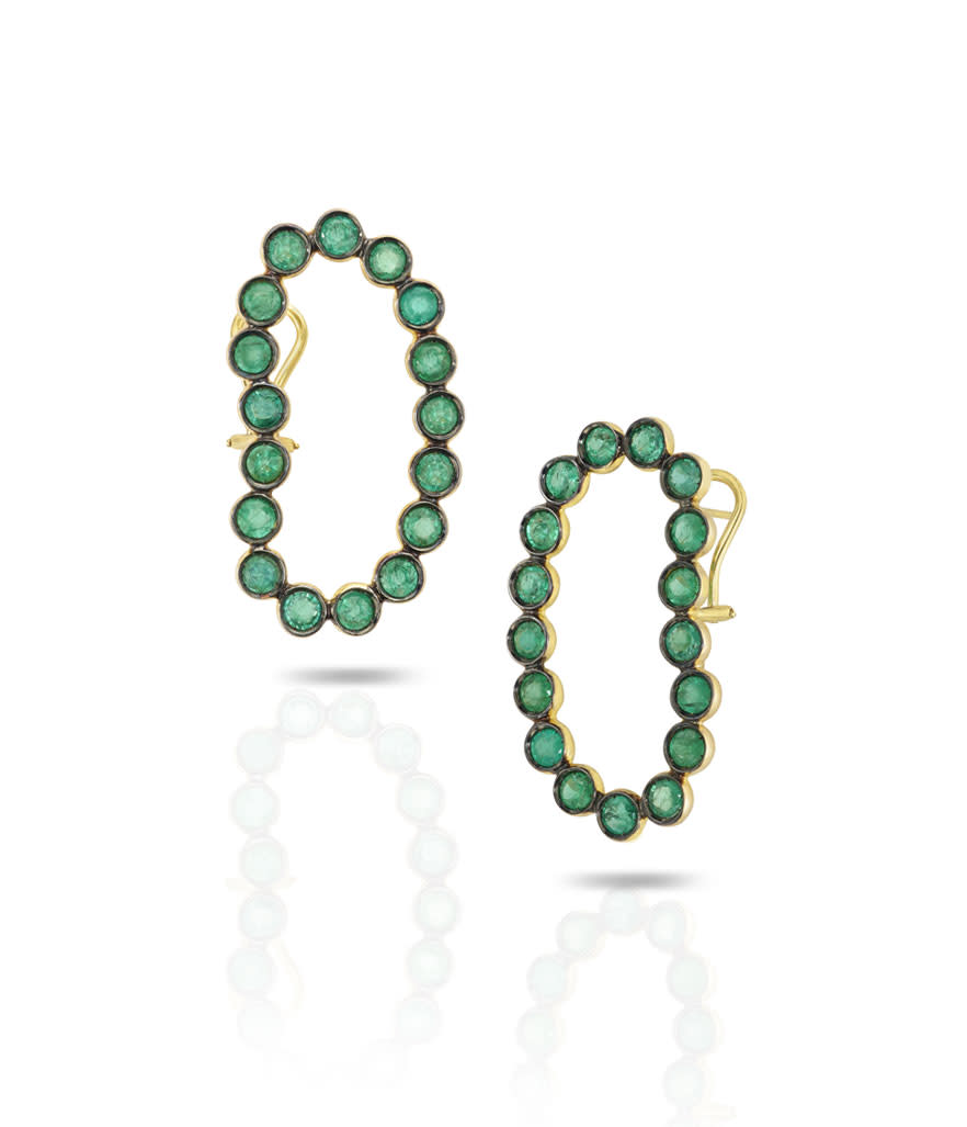 <p>Emerald Lourdes Earrings, $15,600, <a rel="nofollow noopener" href="https://www.modaoperandi.com/ana-khouri-r18/lourdes-earrings" target="_blank" data-ylk="slk:modaoperandi.com;elm:context_link;itc:0;sec:content-canvas" class="link ">modaoperandi.com</a> </p>