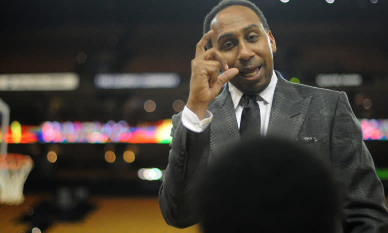 Stephen A. Smith at the Warriors vs. Thunder game.