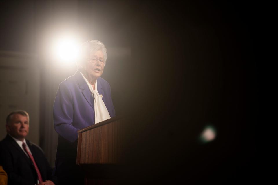 Alabama Gov. Kay Ivey delivers the State of the State address at the Alabama State Capitol in Montgomery, Ala., on Tuesday, Feb. 6, 2024.