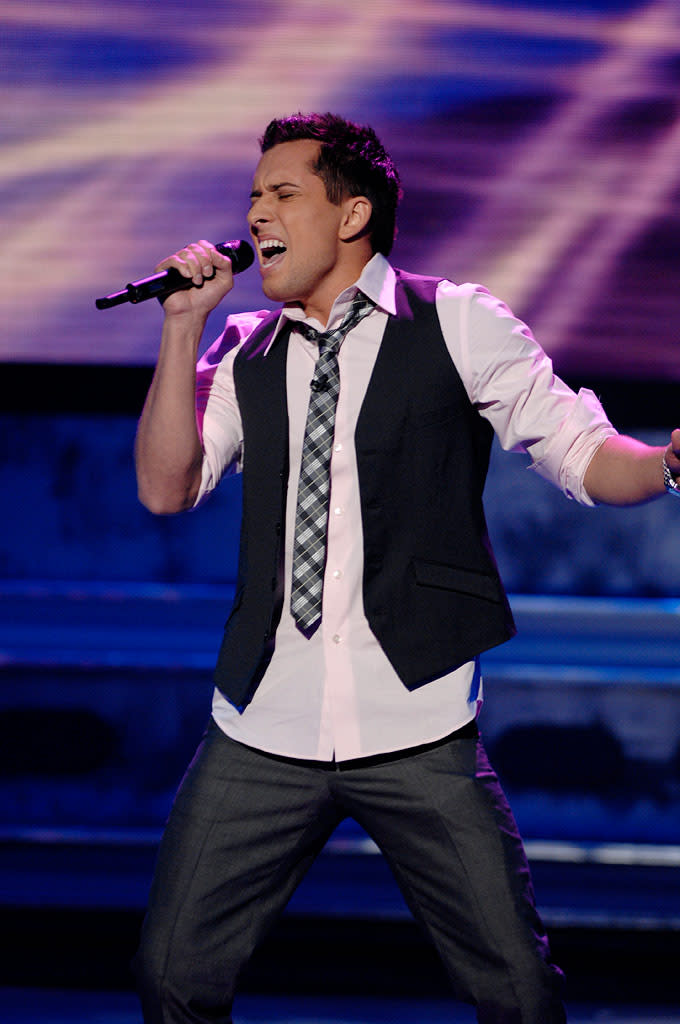 David Hernandez performs as one of the top 12 on the 7th season of American Idol.