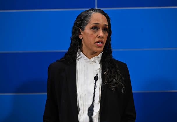 PHOTO: District Attorney Brooke Jenkins speaks at a news conference to provide updates on Cash App founder Bob Lee's homicide investigation at the San Francisco Police Department, April 13, 2023, in San Francisco. (Tayfun Coskun/Anadolu Agency via Getty Images)