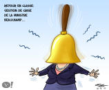 Caricature du 12 avril - Retour en classe : gestion de crise de la ministre Beauchamp... <a href="http://fr-ca.actualites.yahoo.com/manifestation-au-coll%C3%A8ge-valleyfield-102426773.html" data-ylk="slk:Consultez l'article.;elm:context_link;itc:0;sec:content-canvas;outcm:mb_qualified_link;_E:mb_qualified_link;ct:story;" class="link  yahoo-link">Consultez l'article.</a>