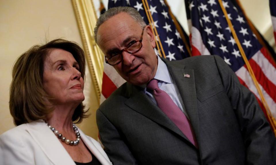 Pelosi and Schumer said: ‘We don’t have any time to waste, so we’re going to continue to negotiate with Republican leaders who may be interested in reaching a bipartisan agreement.’