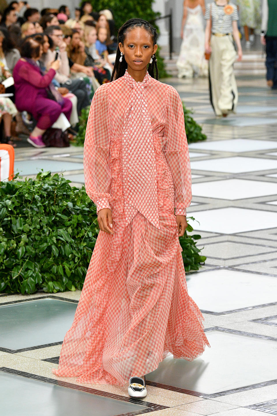 Adesuwa Aighewi walks the runway for Tory Burch during New York Fashion Week on Sept. 8.