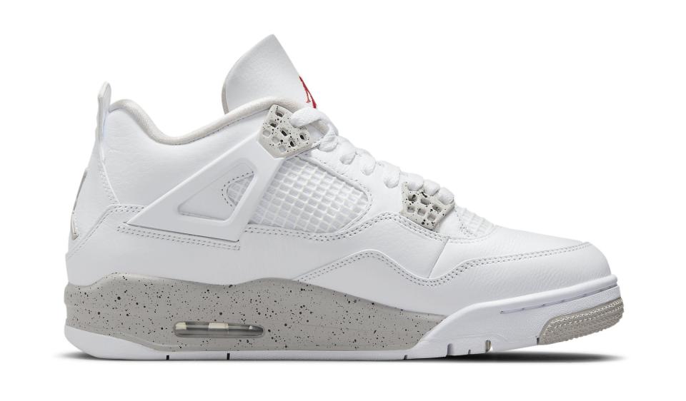 The medial side of the Air Jordan 4 “Tech White.” - Credit: Courtesy of Nike