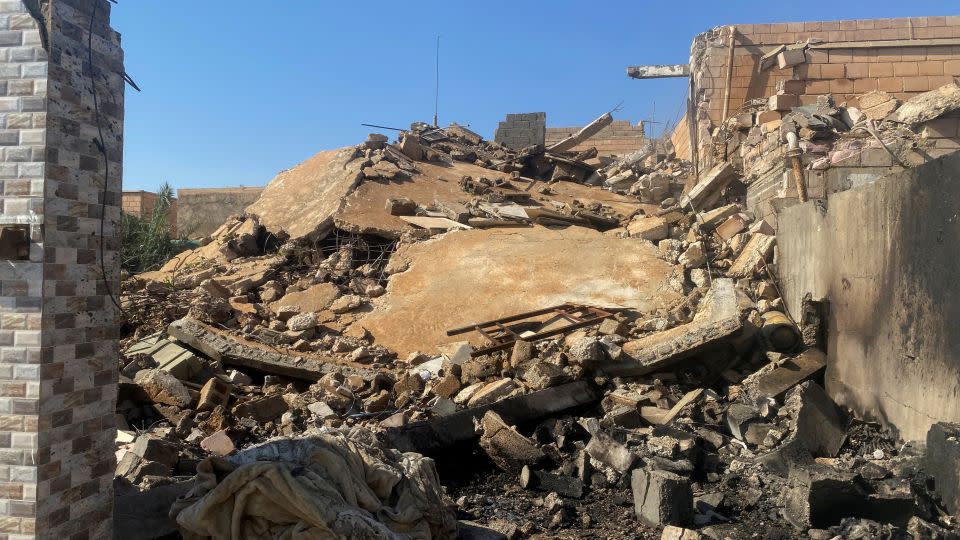 A destroyed building at the site of a US airstrike in Al Qaim, Iraq, February 3, 2024. - Stringer/Reuters
