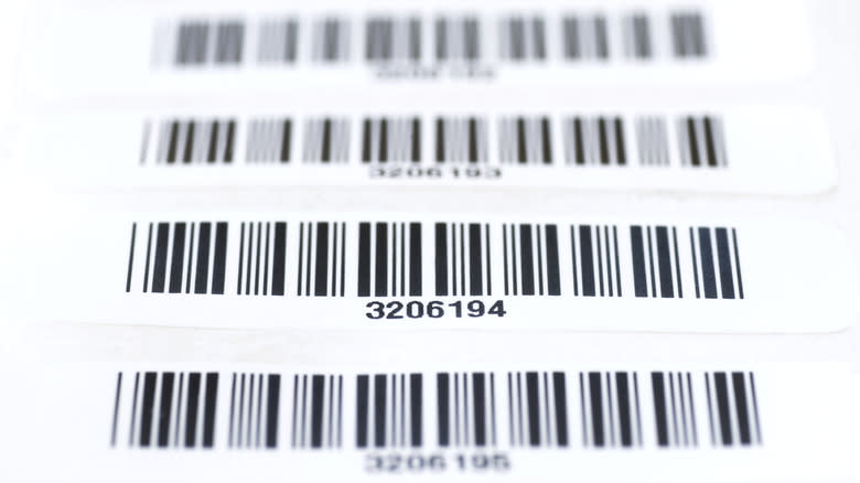 A column of barcodes