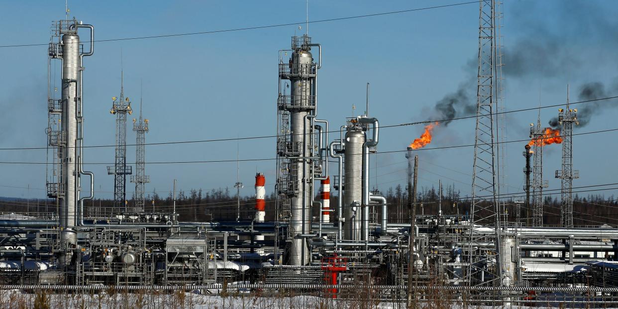 A general view shows a natural and associated petroleum gas processing plant in the Yarakta Oil Field, owned by Irkutsk Oil Company (INK), in Irkutsk Region, Russia March 11, 2019.