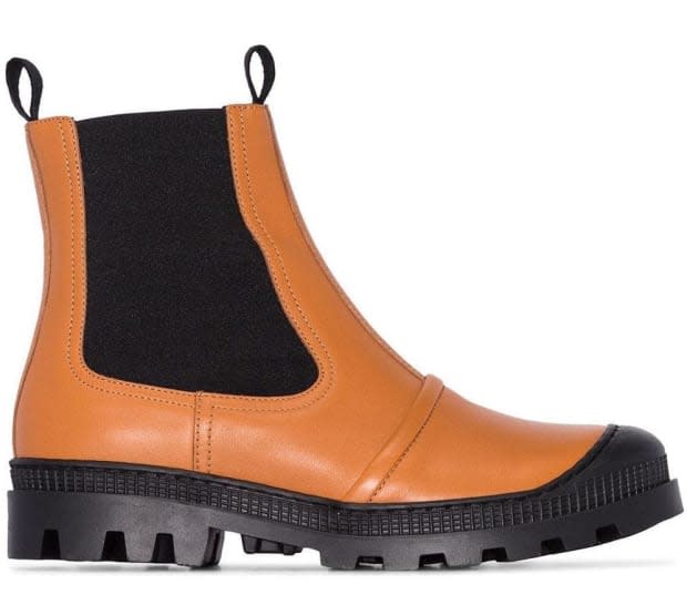 <p>Loewe Lug-Sole Chelsea Boots, $750, <a href="https://rstyle.me/+jzq8prOn1yVh1oWfUBLTOg" rel="nofollow noopener" target="_blank" data-ylk="slk:available here;elm:context_link;itc:0;sec:content-canvas" class="link ">available here</a>. </p>