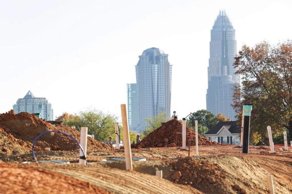 Contractors are grading a small lot north of uptown on Spring Street, where the city will plant an orchard of apple trees, fig trees and blueberry bushes. The property was transferred to Charlotte’s Tree Canopy Preservation Program in 2019.
