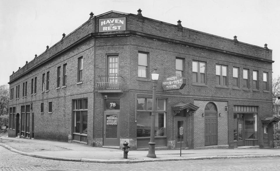 The Haven of Rest Rescue Mission, a two-story, 40-room shelter, opened on Easter morning, April 18, 1943, at 78 N. Howard St. in Akron.