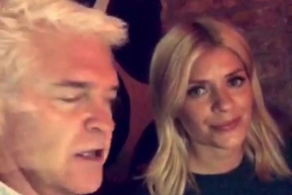 Holly Willoughby and Phillip Schofield went for dinner before the party: Snapchat/Phillip Schofield