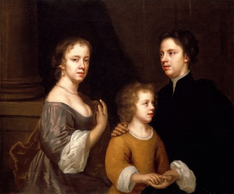 Mary Beale, Self-portrait of Mary Beale with her husband Charles and son Bartholomew, (c. 1660) - Credit: Geffrye Museum