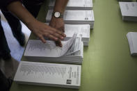 <p>Ballot papers in Barcelona, Spain, Dec. 21, 2017.<br>(Photograph by Jose Colon / MeMo for Yahoo News) </p>