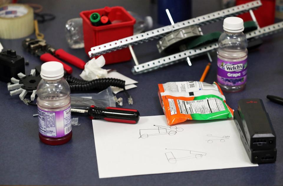 The STEM Robotics team keeps all the essentials on hand in their workroom.