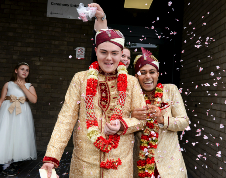 The pair married at a ceremony in Walsall (Picture: Caters)