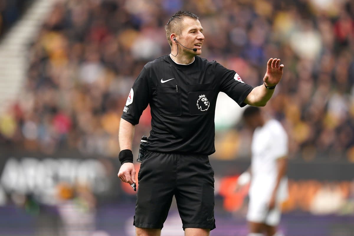 Referee Michael Salisbury will not officiate this weekend. (Mike Egerton/PA) (PA Wire)