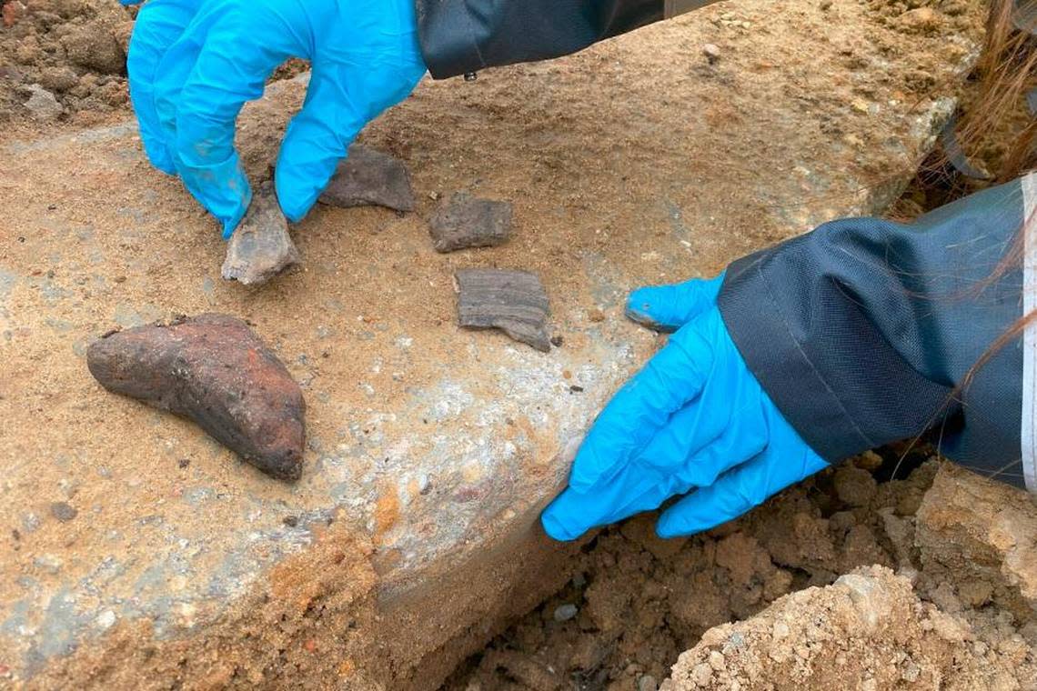 The pieces of pottery were found in two pits with varying levels of intricacy, researchers said.