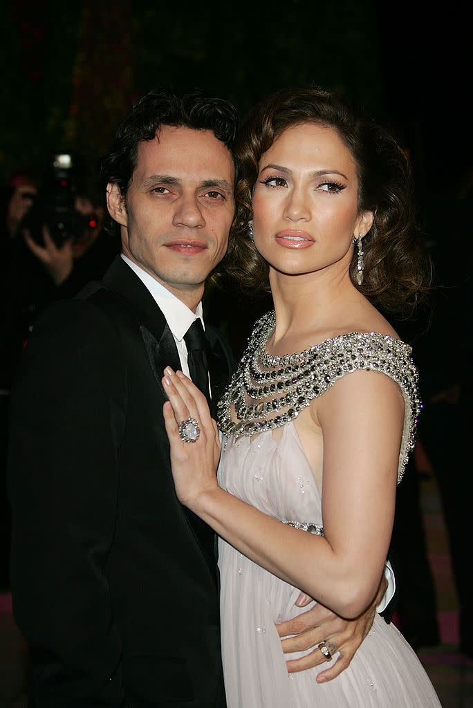 WEST HOLLYWOOD, CA - FEBRUARY 25: Singer Jennifer Lopez (R) and husband singer Marc Anthony arrive at the 2007 Vanity Fair Oscar Party at Mortons on February 25, 2007 in West Hollywood, California. (Photo by Evan Agostini/Getty Images)<span class="copyright">Getty Images—2007 Getty Images</span>