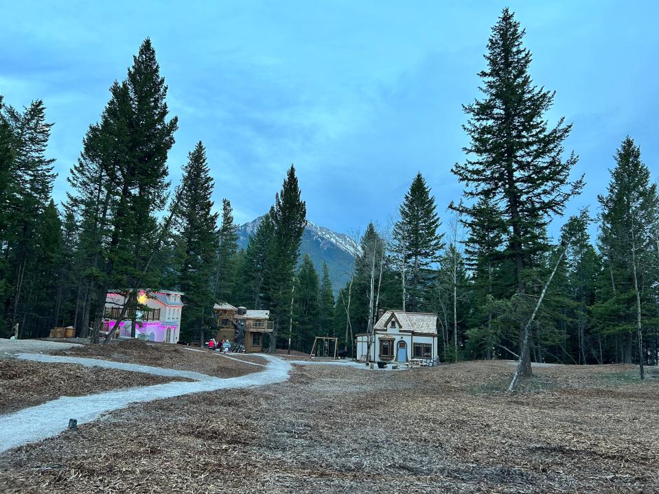 storybook square before sunset