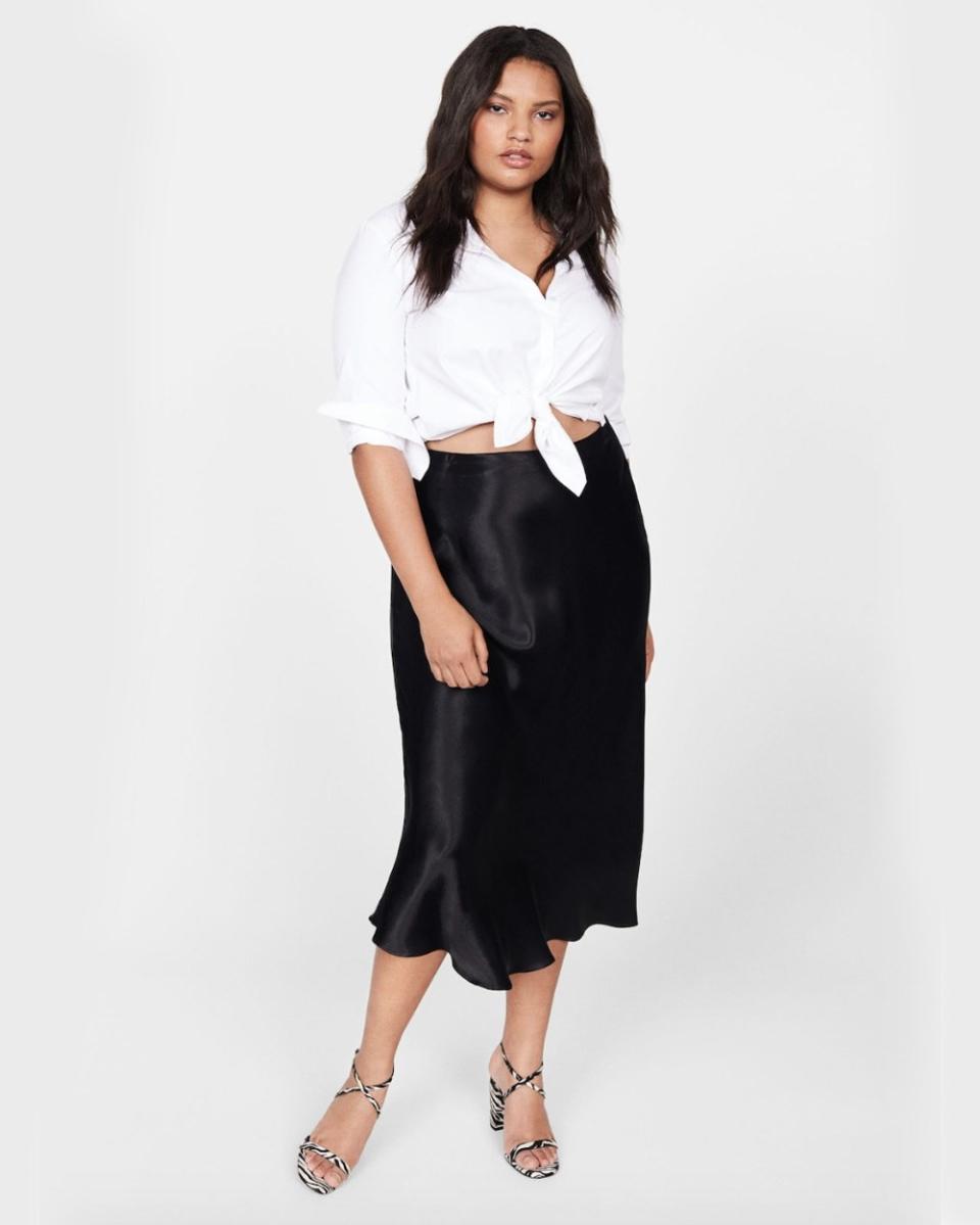 Violeta Midi Satin Skirt