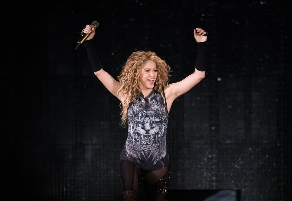 Shakira performing on stage