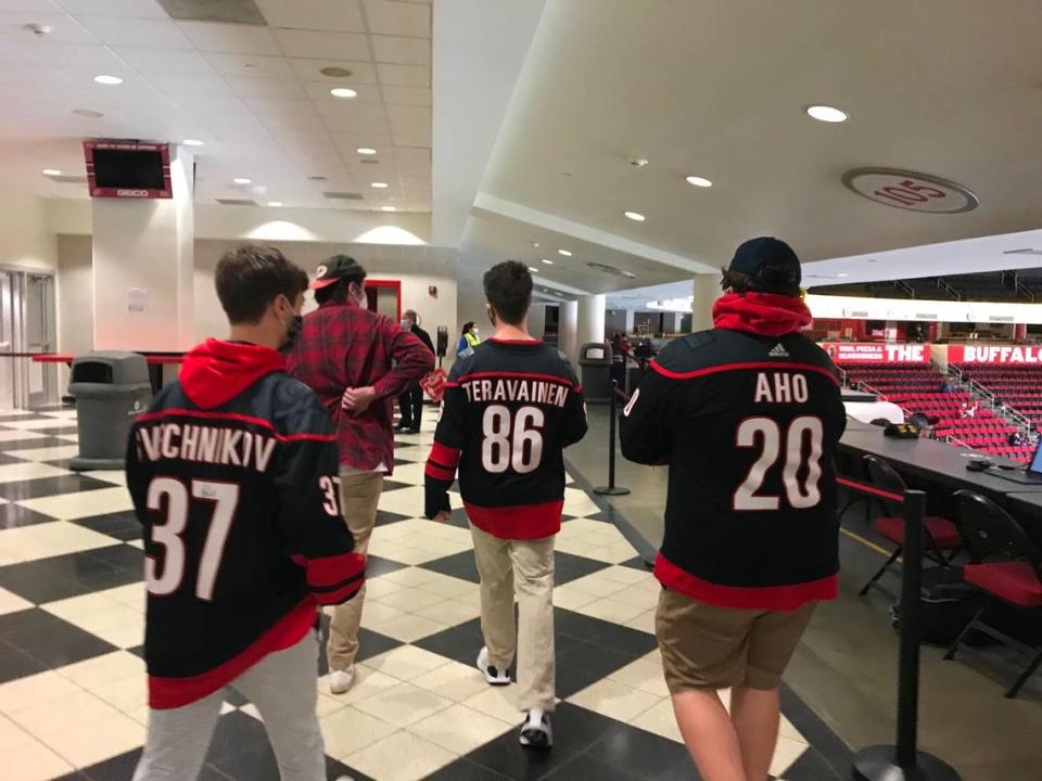 Hurricanes fans enter PNC Arena for the March 4 game against the Detroit Red Wings at PNC Arena.