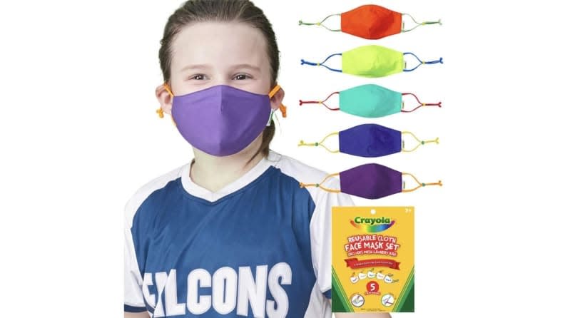 These kids face masks by Crayola are fun, colorful, and come with useful extras.