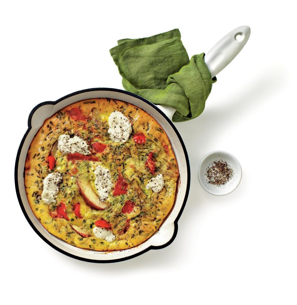 Red Pepper, Potato, and Ricotta Frittata