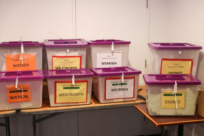 The scene at an AEC early voting centre ahead of the national election in Sydney