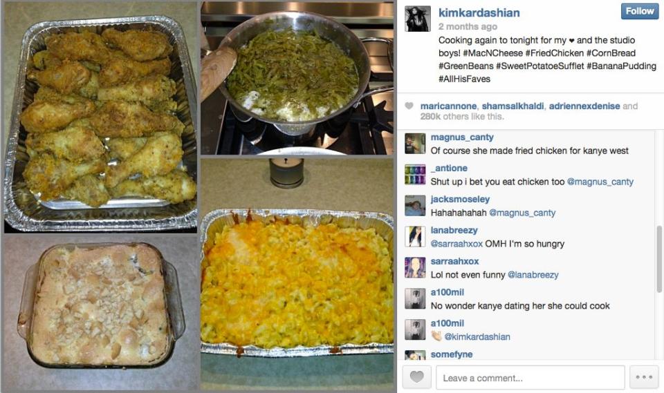 Kim Kardashian proves she can cook. That's quite the Southern food spread!