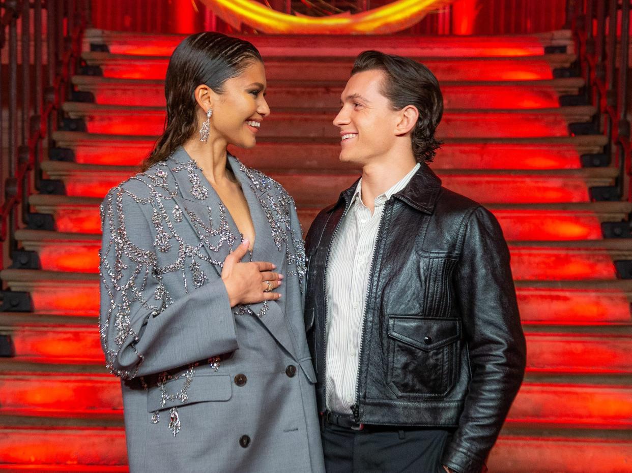 Zendaya and Tom Holland at a photo call in London in December 2021.