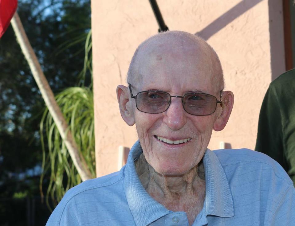  John V. Skeen, a 105-year-old Bradenton resident and World War II combat veteran, is the grand marshal for the 2023 Manatee County Veterans Day parade.