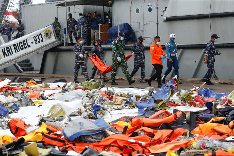 Search and rescue operation for Sriwijaya Air flight SJ182 at Tanjung Priok port, in Jakarta