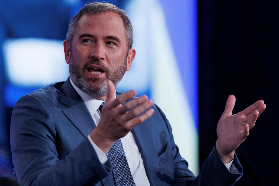 Brad Garlinghouse, CEO of Ripple, speaks at the 2022 Milken Institute Global Conference in Beverly Hills, California, U.S., May 4, 2022.  REUTERS/Mike Blake