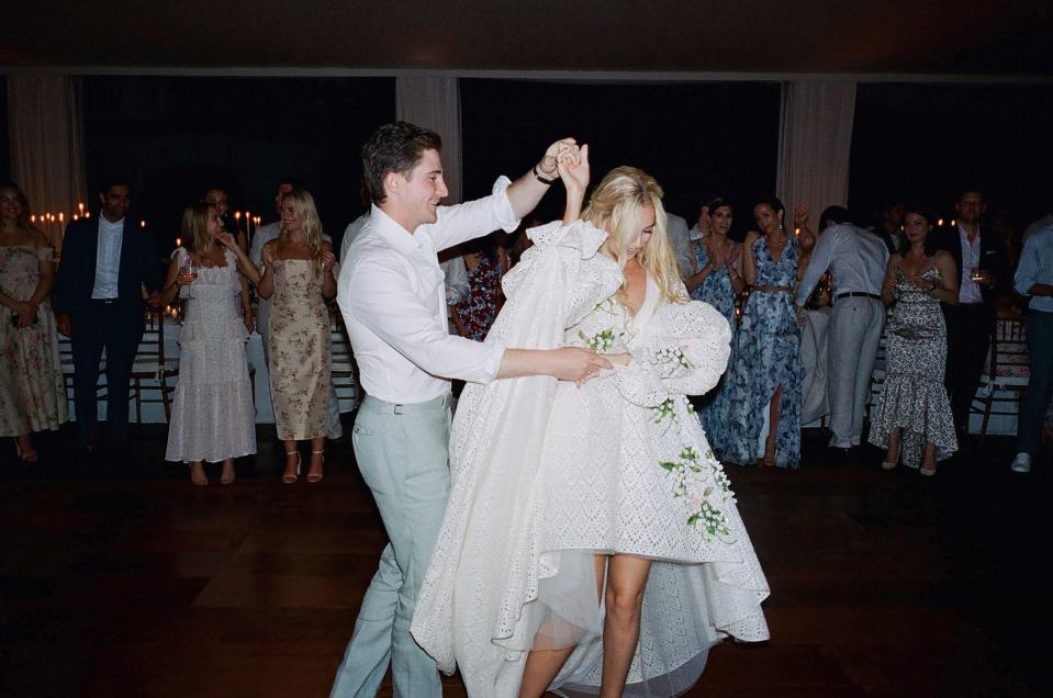 Smiling from ear to ear. Our first dance to “Love on Top.”