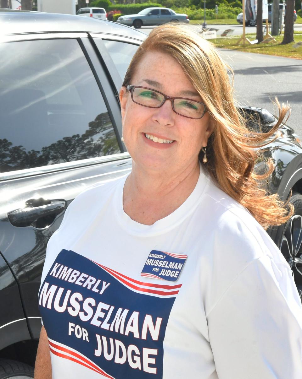 Kimberly Musselman was campaigning Tuesday, in advance of her election victory in a County Court judge race.
