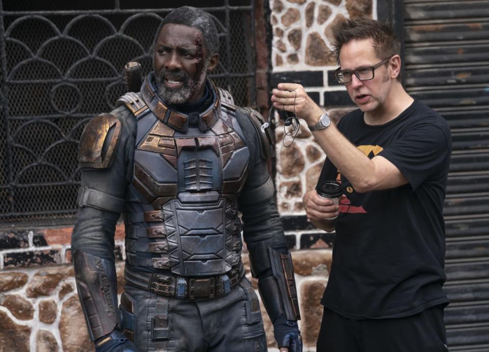 <div class="inline-image__caption"><p>James Gunn directs Idris Elba on the set of <em>The Suicide Squad</em></p></div> <div class="inline-image__credit">Jessica Miglio/Warner Bros.</div>