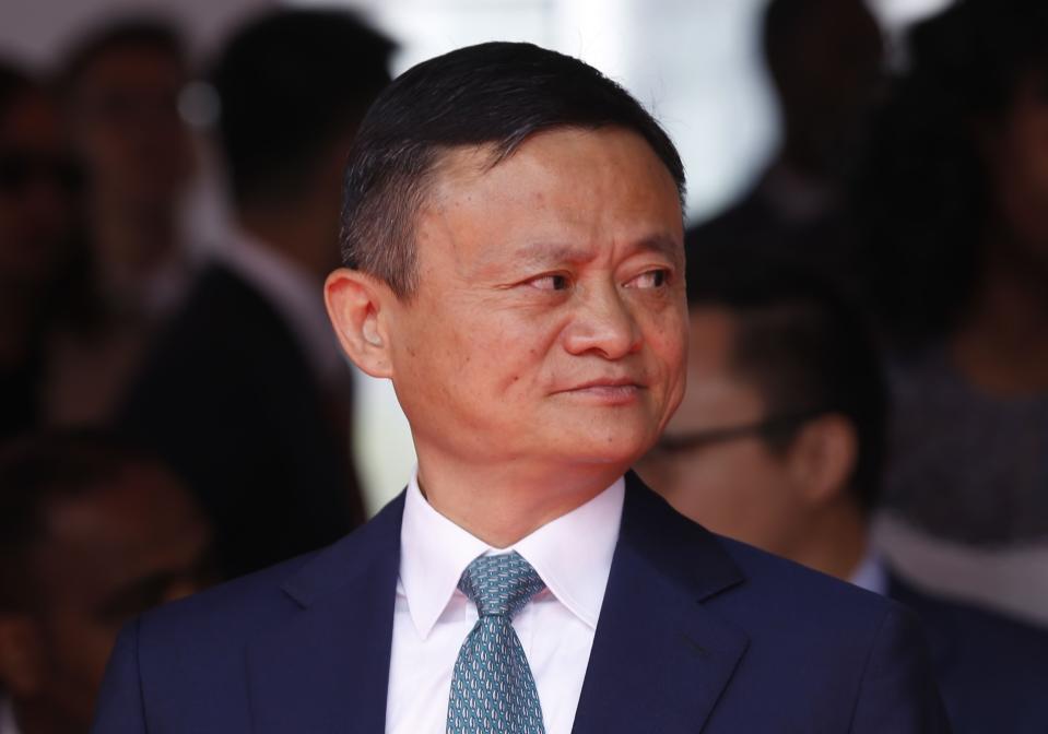 ADDIS ABABA, ETHIOPIA - NOVEMBER 25: The Chinese founder of e-commerce platform Alibaba, Jack Ma and Ethiopian Prime Minister Abiy Ahmed (not seen) participate in the Electronic World Trade Platform in Addis Ababa, Ethiopia on November 25, 2019.
 (Photo by Minasse Wondimu Hailu/Anadolu Agency via Getty Images)