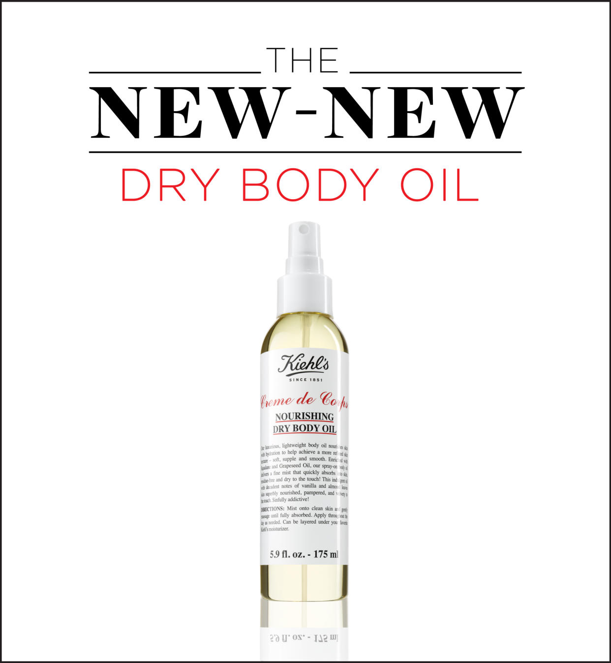 Finally! A body oil that won't leave ruin your clothes with grease stains. (Photo: Kiehl's; Art: Quinn Lemmers for Yahoo Lifestyle)