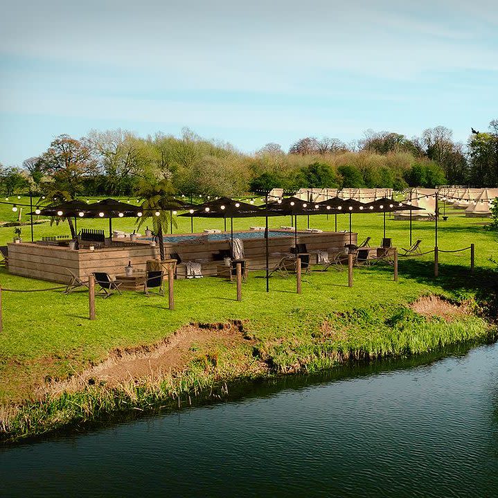 Swim-up pool in the 'glamping village': The Estate