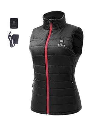 Buy <a href="https://www.amazon.com/Womens-Weight-Insulated-Heated-Battery/dp/B01H50RF46/ref=sr_1_7?ie=UTF8&amp;qid=1510000256&amp;sr=8-7&amp;keywords=heated+clothing" target="_blank">Ororo women's vest with battery pack</a>&nbsp;for $105.99.&nbsp;