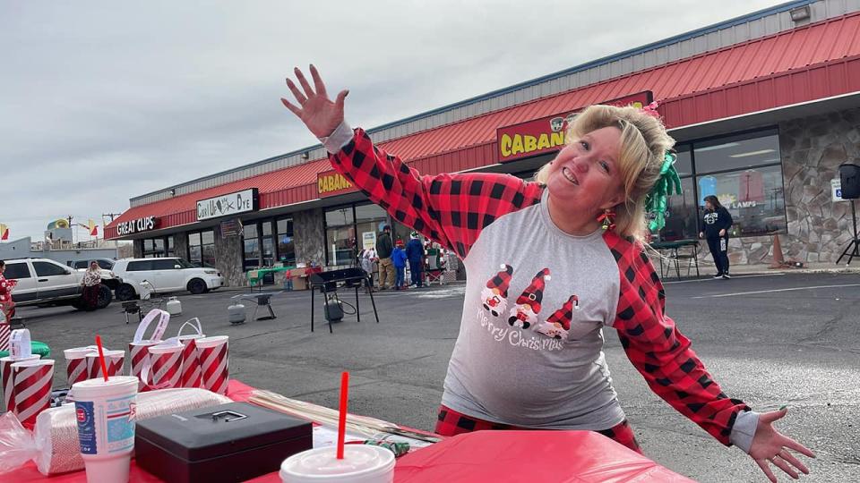 Connie Maestas, the owner of Cabana Tans in Farmington, recently converted part of the Star Plaza parking lot into a holiday hotspot, complete with hot chocolate and s'mores, to raise money for the Four Corners Home for Children.