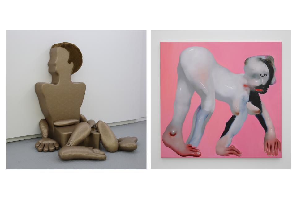 Sofa Homme, 1970, by Nicola L., with Tip Toe, 2018, by Ambera Wellmann.