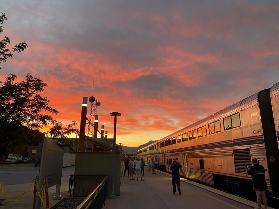 Sunset at Wenatchee Washington station.