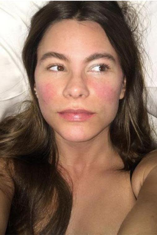 <p>The Modern Family actress shared this make-up free selfie with her 12.2million recently which showed off her incredible skin.</p>