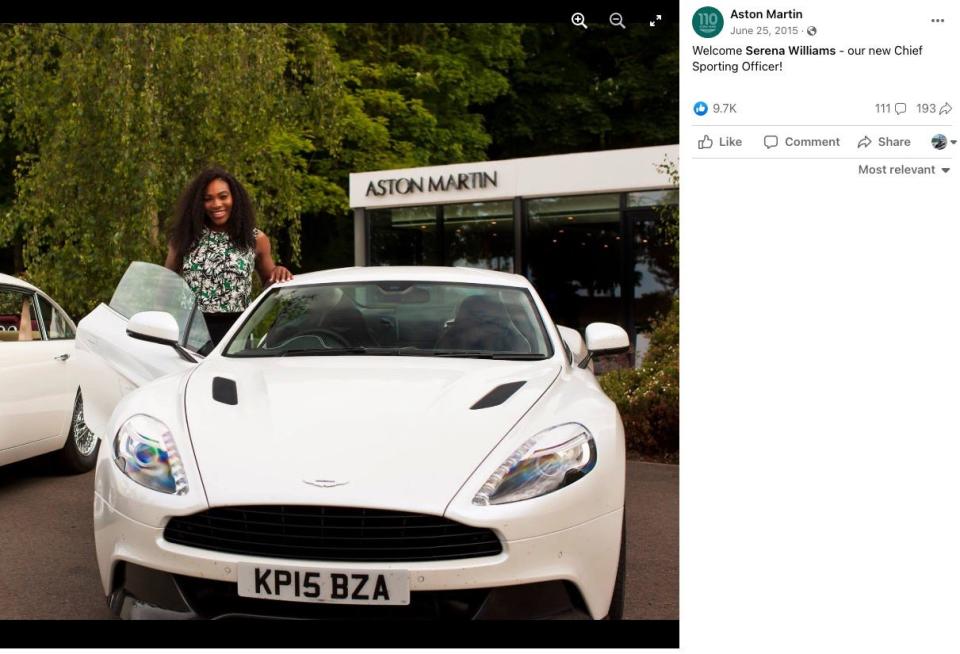 Serena Williams Aston Martin Vanquish