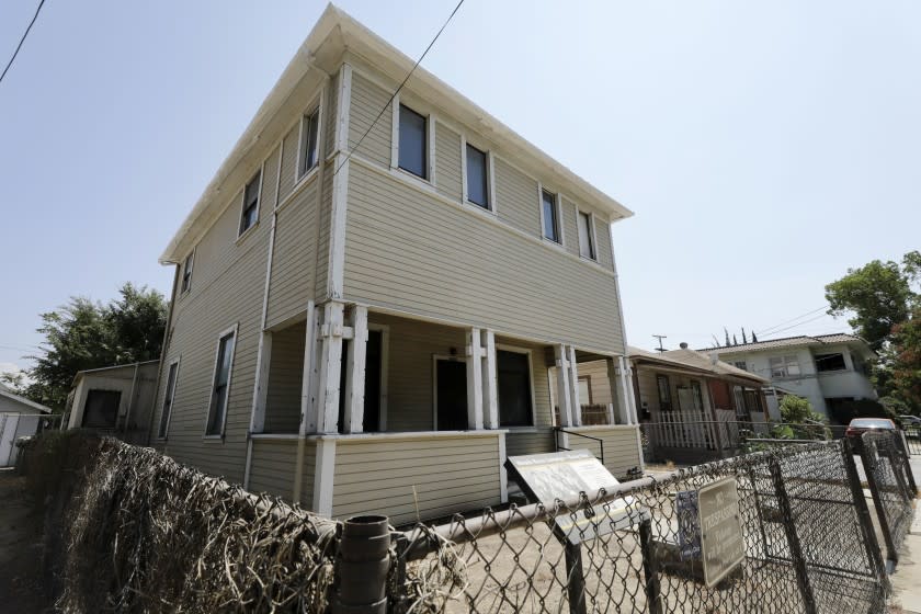 RIVERSIDE, CA - AUGUST 24: Harada House in Riverside just won $500,000 from the Trump administration's $12.8 milion "Save America's Treasures" grants, the only applicant in California to be awarded any money. The grant will be used to restore the house of the Harada family - Japanese immigrants who challenged the California Alien Land Law in 1913 and won. The building was designated a National Historic Landmark in 1990. Photographed at Harada House on Monday, Aug. 24, 2020 in Riverside, CA. (Myung J. Chun / Los Angeles Times)