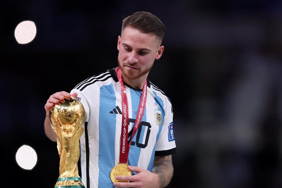 World Cup hero: Alexis Mac Allister insists he is not looking to leave Brighton after Argentina triumph (Getty Images)